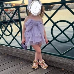 Lola + The Boys Light Purple Bow Dress